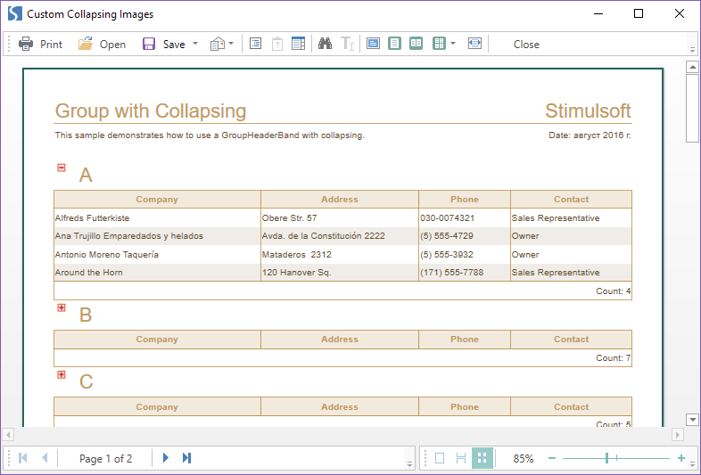 Stimulsoft Reports.Wpf 教程:使用自定义折叠图像 Stimulsoft Reports.Wpf 教程:使用自定义折叠图像