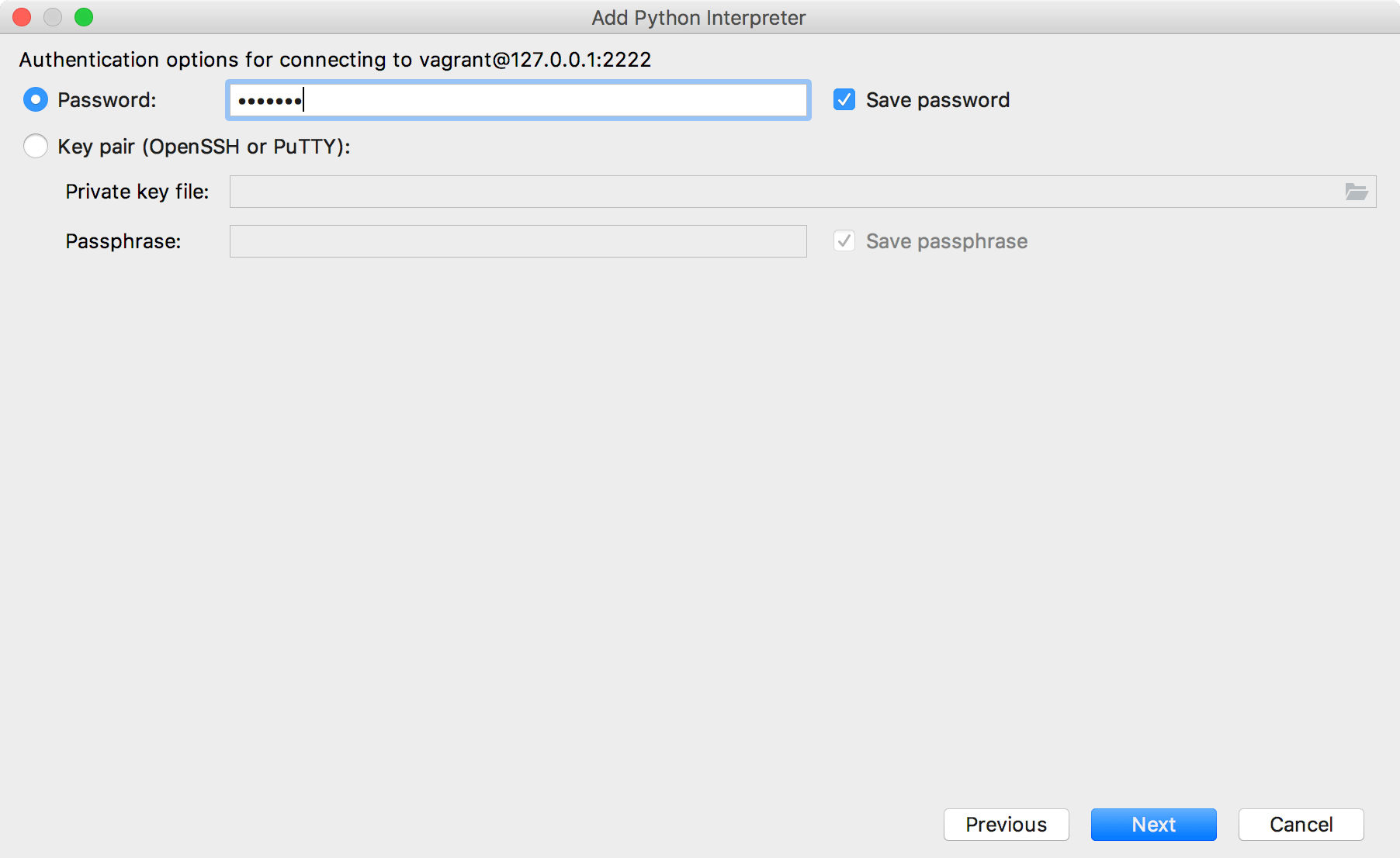 指定身份验证详细信息 指定身份验证详细信息